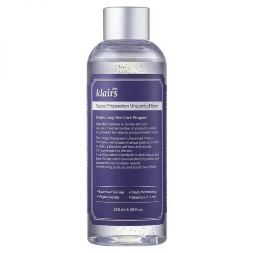 Nước hoa hồng Klairs Không Mùi Cho Da Nhạy Cảm Supple Preparation Unscented Toner